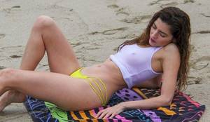 nip beach - Here's model and actress Blanca Blanco wearing a see through top in these  â€œcandidsâ€ from a beach in Malibu! I put the quotes because these are  obviously ...