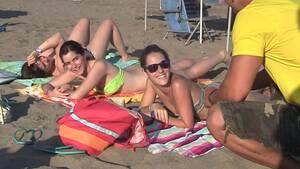 beach girls spanish - Spanish chicks seduced on a beach Porn Video - VXXX.com