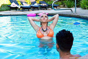 blonde milf poolside - ... HD porn video Milf Crashes Pool Party ...