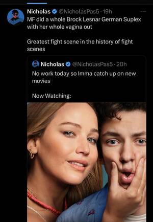 Jennifer Lawrence Nude Pussy - MF did a whole Brock Lesnar German Suplex with her whole vagina out :  r/BrandNewSentence