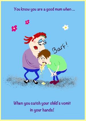 Cartoon Puke Porn - Funny world's best mom cartoon ... Catching child's vomit in hands