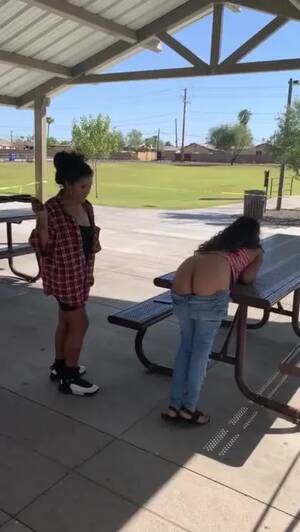 girl bent over the table for a spanking - Mexican Girl gives her Friend a Spanking Bending over the Table - Lesbian Porn  Videos