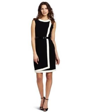 Japanese Porn Monkey Pleated Skirt - Anne Klein Women's Faux Wrap Dress With Skirt, Black, 2 Anne Klein, http