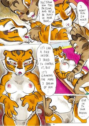 Kung Fu Panda Tigress Porn Comics - anthro breasts close-up comic daigaijin feline female foreplay fur furry  heart kung_fu_panda licking lying