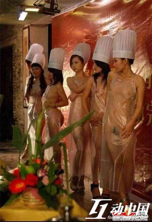 naked asian restaurant - Nude Asian Models At The Foshan Restaurant Opening