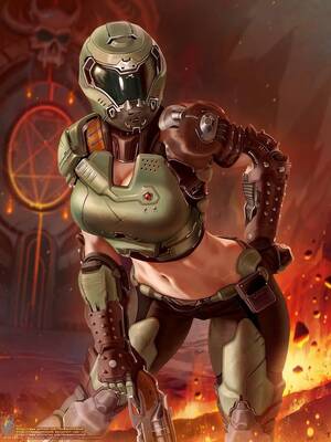 Female Doom Guy Doom Porn - Doom Girl (with helmet) by the Maestronoob : r/Doom