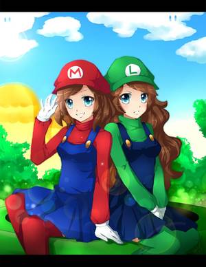 Mario Gender Swap Porn - Genderbent Mario and Luigi I shall name them Maria and Louise? Since I  looked it up and Luigi is a variant of Louis.