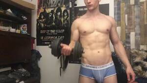 Christopher Mitchell Bodybuilder Porn - Chris Wild doing biceps curls and masturbates his big cock watch online