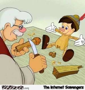Funny Cartoon Porn Captions - Naughty Pinocchio funny cartoon @PMSLweb.com