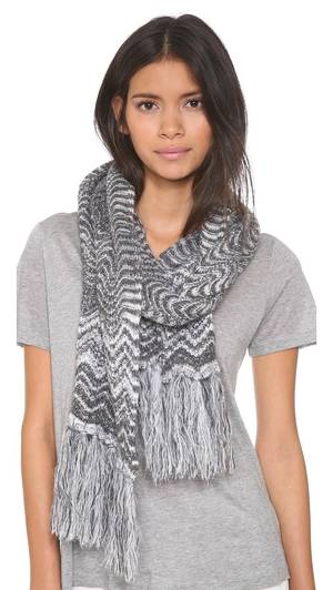 Elvira Grey Fable Porn - Missoni Knit Zigzag Scarf