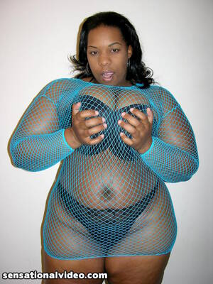 black bbw pass - Black BBW Crystal Clear has interracial sex after removing her blue fishnet  dress and black undies