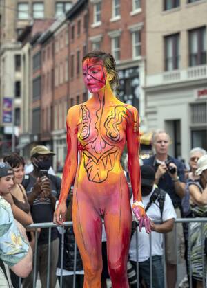 asian body painting festival - Naked and painted in public - AnaCams.com