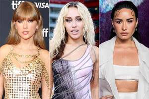 Blonde Lesbian Demi Lovato - Miley Cyrus says meme with Taylor Swift made it clear she's bisexual