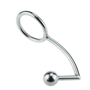 anal intruder toy - Stainless Steel Metal Male Anal Hook with Penis Ring, Anal Plug,Penis  Chastity Lock