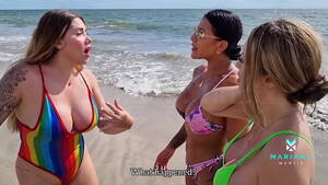 latina college girls beach - Outdoor threesome with beautiful Latinas who are very horny on the beach -  XNXX.COM