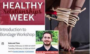 Jennifer Aniston Bondage Porn - Indiana college cancels bondage course that was to be taught by 'rope  expert' and teach students how to navigate 'hip, groin and thigh' after  parents complained | Daily Mail Online