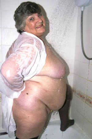 fat naked grannies - Fat granny showering nude