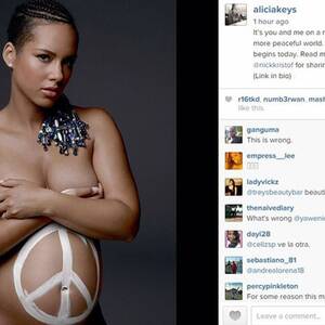alicia keys pregnant and naked - Pregnant Alicia Keys poses nude to 'get people's attention' for charity -  9Celebrity