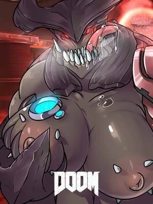 Female Doom Guy Doom Porn - e621 2016 4_eyes areola big_breasts breasts claws cyberdemon cybernetics  cyborg demon doom drooling fangs female hi_res