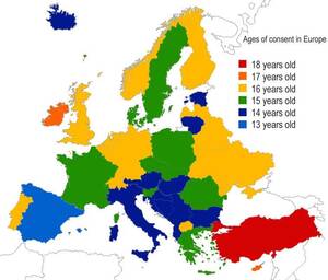 European Porn Age - Age of sex consent in Europe [758Ã—646] : r/MapPorn