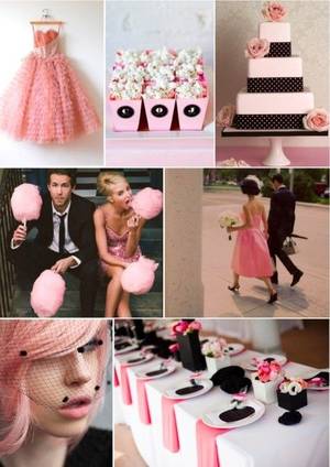 50s Themed - 50's style pink and black wedding