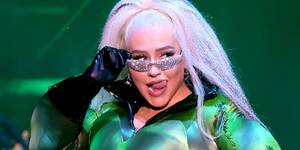 christina aguilera anal - Christina Aguilera Whipped Out a Glittery Green Strap-On For LA Pride