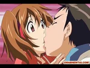 Kissing Anime - Busty anime coed first time kissing and sex - ZB Porn