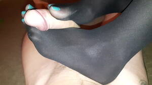 blue pantyhose footjob - Black nylon footjob with sexy blue toes! Perfect Pantyhose! | xHamster