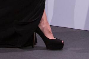 Angelina Jolie Porn Ebony - Angelina Jolie Wears Black Gown & Platforms for Rome Movie Premiere â€“  Footwear News