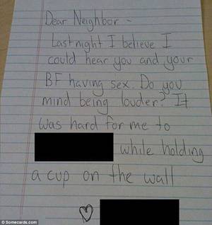 Neighbor Sex Memes - Deciding to be crude, one neighbour sarcastically asked a couple to be  louder when having