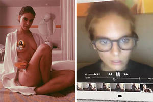 live cam accidental nudes - Caitlin Stasey posts video of herself looking through nude selfies