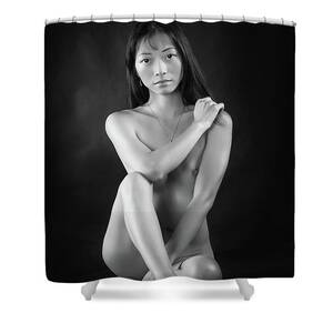 black and asian girl nude - 203.1947 Asian Nude Girl in Black and White Shower Curtain by Kendree  Miller - Fine Art America
