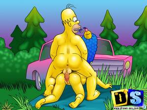 famous cartoon sex simpsons - Simpsons Outdoor Fucking - Famous Toon Porn