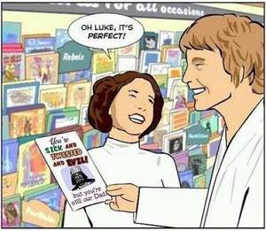 impregnating cartoon star wars jabba sex - Wallpaper and background photos of Leia and Luke pick out a fathers day  card for fans of Star Wars ...