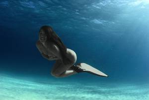cute asian naked underwater - sexy, cute, delicious, brunette, mermaid, nude, underwater, holding chest