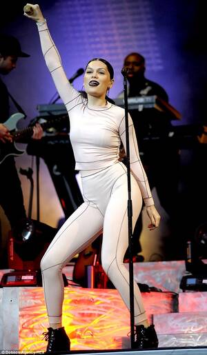 Jessie J Porn - Jessie J performs in unflattering skin-tight nude two-piece at Scarborough  concert | Daily Mail Online
