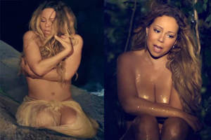 mariah carey beach body naked - Mariah Carey, naked, topless, video