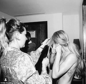Ellie Goulding Porn Captions - Ellie Goulding posts topless snap while getting ready backstage | Daily  Mail Online