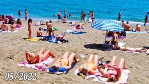 mediterranean beach topless voyeur - Malaga Spain Beach Walk in May 2022 [4K] - YouTube