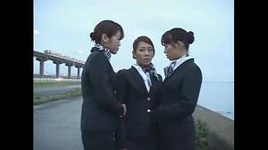 lesbian japanese flight attendant sex - 3 Japanese Lesbian Airline Stewardess Girls Kissing! - XVIDEOS.COM