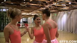 ballet teen boobs - Big breasted ballerinas relax after dance practice by teasing wet cunts