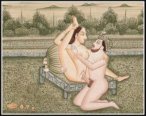 art from india nude - Erotic Mughal (India) erotic miniature painting on Silk. Size: 8 2/