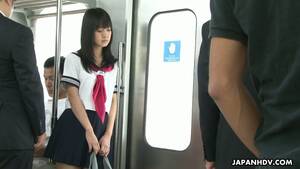 japanese girl handjob train - Cute slender Japanese coed gal gets brutally fucked in the subway train