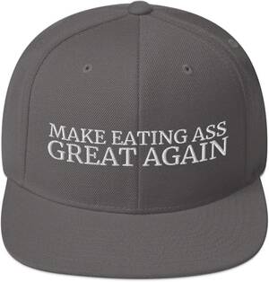 Flat Ass Porn Cap - Make Eating Ass Great Again Adult Humor Flatbrim Cap Flat Brim Snapback Hat  Black at Amazon Men's Clothing store