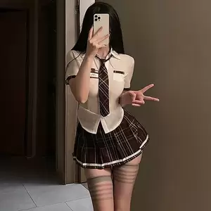 Brown Uniform Porn - Sexy Lingerie School Student Uniform Role Play Costume Women Cute Mini  Skirt Tight Blouse Set Porn College Girl Cosplay Anime. - AliExpress