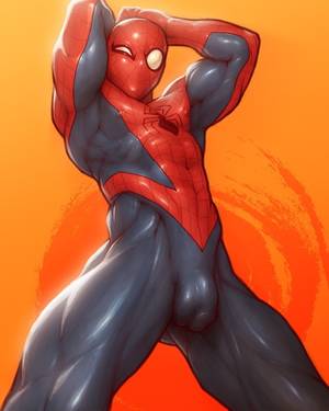 american pow cartoons nude - male male_only marvel muscle penis skintight solo spider-man  spider-man_(series)
