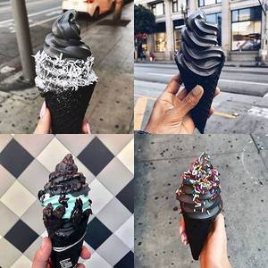 Black Porn Ice Cream - Finally, charcoal goth ice-cream to match your soul. Follow @9gag -