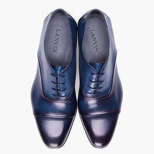 black dress shoes - Lanvin Toesade Navy Dress Shoes