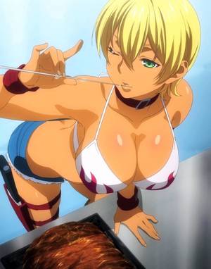 hentai food sex - shokugeki no soma mito ikumi high resolution bikini blonde collar dark skin  large breasts