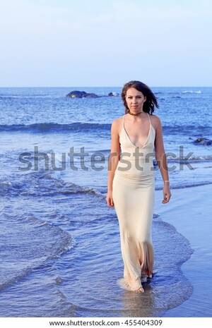 model walking on beach naked - Beautiful Unusual Woman Walking On Beach Stock Photo 455404309 |  Shutterstock